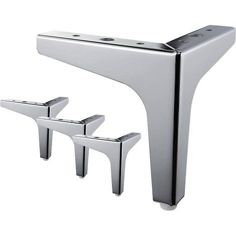 4x Pieds De Meuble Lit 15cm Argent Pieds Pour Sofa Armoire Moderne Avec Vis (1/4)