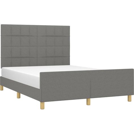 Estructura de cama sin colchón tela gris oscuro 140x200 cm vidaXL (1/4)