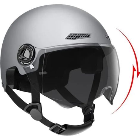Casque Moto Demi-Casque Unisexe Été, Protection Solaire Anti-UV, Scooter Électrique, Usage Toutes Saisons-lsw