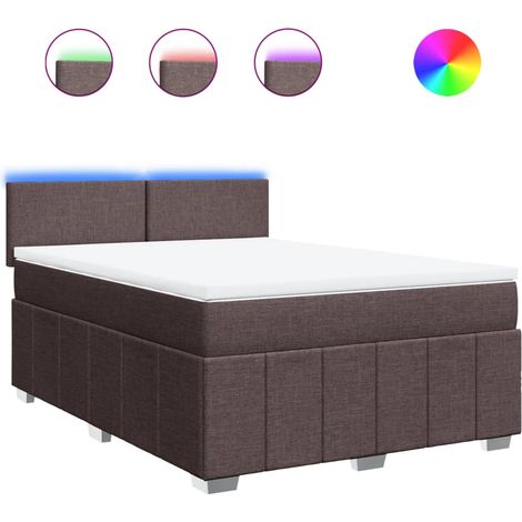 Maison Exclusive - Sommier à lattes de lit avec matelas Marron foncé 160x200 cm (1/5)