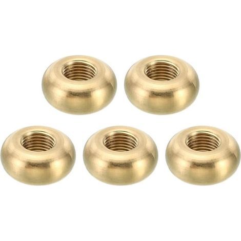 Runde Sicherungsmuttern M10x1, 5er-Pack, aus massivem Messing, mit flacher Kante und Feingewinde, für Lampen und Möbel, 22 mm x 10 mm (1/4)