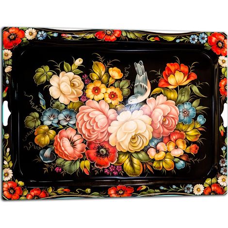 Schneidebrett aus Glas, 52x40 cm, Blumen (1/5)