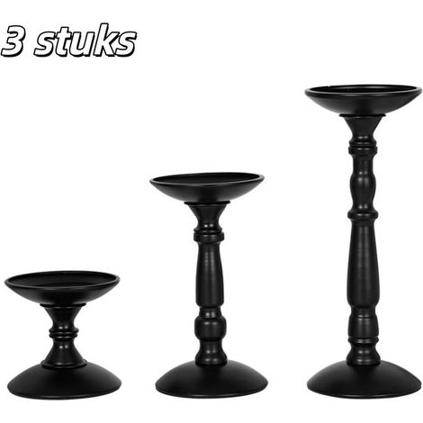 Lot de 3 bougeoirs en fer forgé, style vintage américain, pour bougies parfumées. Décoration de table idéale pour les tables à manger, les cheminées, les mariages et la décoration intérieure. Couleur (1/5)