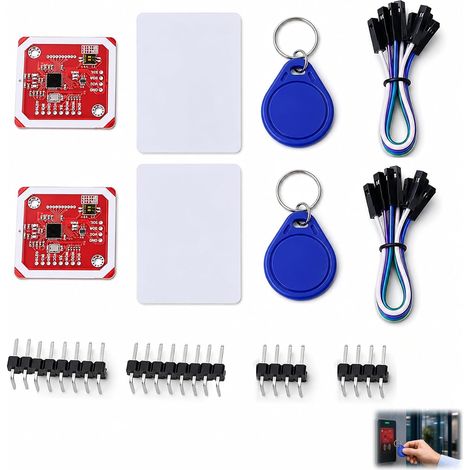 2 Pièces Module PN532 NFC RFID, Lecteur NFC PN532 V3, Kit avec Carte S50, Écriture P2P pour Arduino Raspberry Pi STM32, Communication Champ Proche Mifare 1K 4K Ultralight pour Projets DIY (1/5)