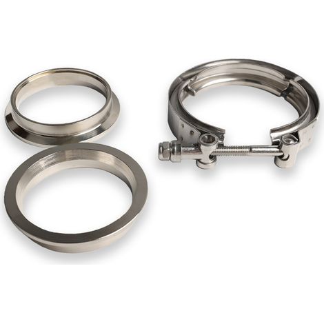 Collier V-band 2 pouces/51 mm inox 304, fixation tuyau américain, pour échappement, kit (1/2)
