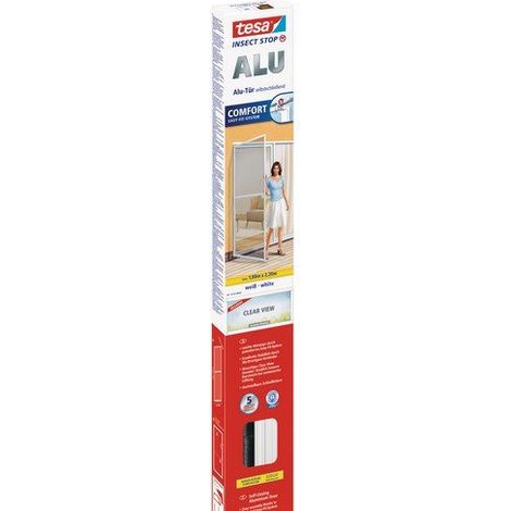 TESA INSECT STOP CADRES ALU COMFORT POUR PORTES - MOUSTIQUAIRE AVEC CADRE EN ALUMINIUM POUR PORTES-FENÊTRES & CLEAR VIEW - BLANC