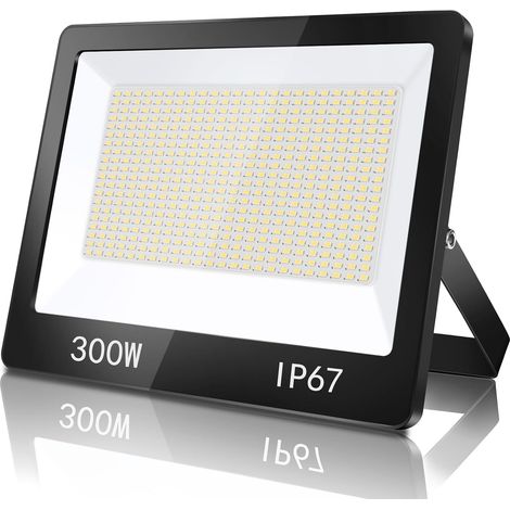 Projecteur LED Exterieur 300W, IP67 Imperméable Spot LED Extérieur Avec Transformateur, 30000LM 7000K Blanc Froid Eclairage de Sécurité Pour Terrasse, Jardin, Garage, Usine, Stade (1/5)