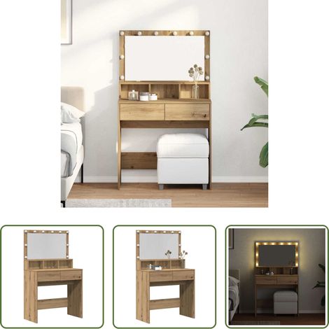 Schminktisch Holz -  Schminktisch Artisan-Eiche 80 x 41 x 134,5 cm Holzwerkstoff (1/5)