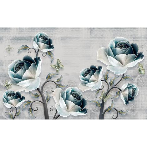 Papier peint panoramique - Fleurs 3D - 130 cm x 81 cm (1/2)