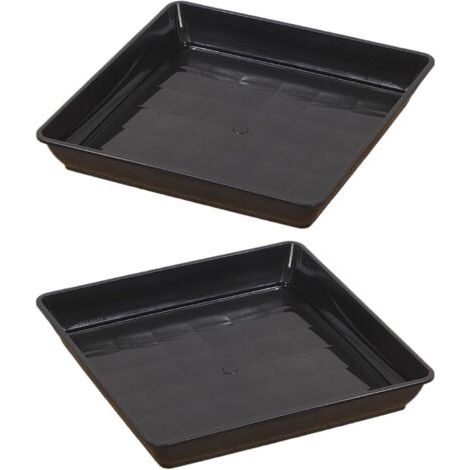 Soucoupe carrée pour, bac d'égouttement décoratif, Jardinage, pépinière, Serre, Rebord de fenêtre, Germination, Utilisation sur Balcon, 35 x 35 x 5,5 cm (1/5)
