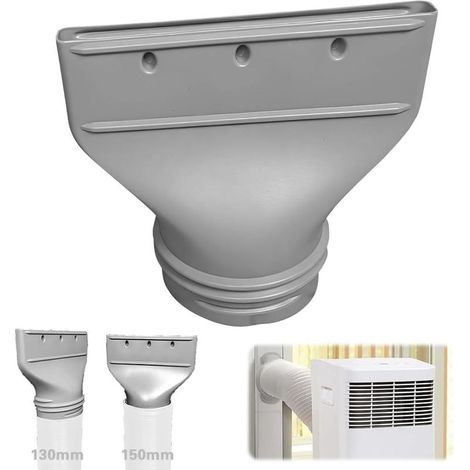 Adaptateur Tuyau Climatiseur Mobile, Embout Plat Climatiseur Mobile Fenêtre, pour Tuyau Evacuation Clim de 130 mm/150 mm, Kit De Ventilation (1/5)