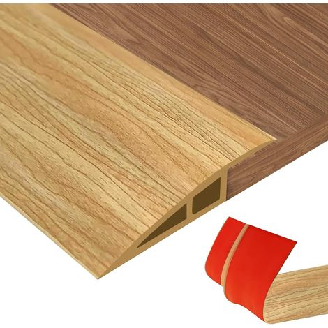 Barre de Seuil Adhesive Seuil de Porte pour Hauteur du Seuil 5mm 10mm pour Relier Les Joints de Sol et Les Transitions de Seuil de Moquette, Carrelage (Grain de bois, pour 1520mm(H), 1m(L)) (1/5)