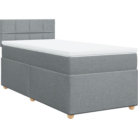 Maison Exclusive - Boxspringbett mit Matratze Hellgrau 100x200 cm