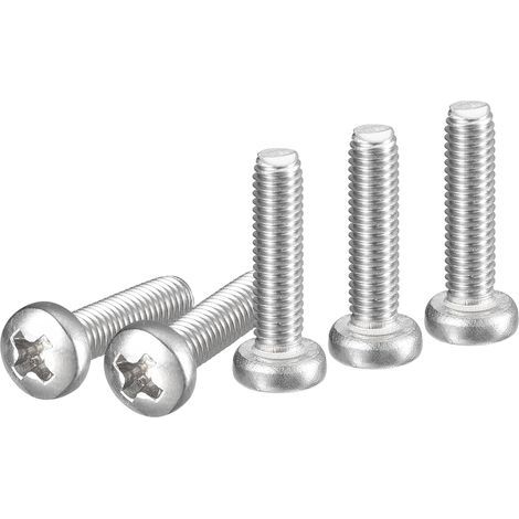 Socket head screws, 100 pieces, 304 stainless steel, Phillips head, full coarse metric thread, bright finish, screw and bolt set (M2.5 x 10 mm) (1/5)