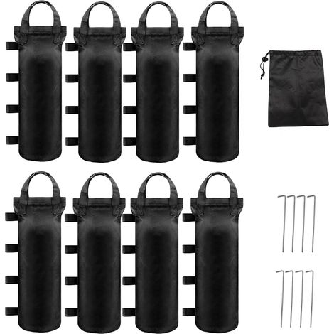 Lot de 8 sacs de sable pour tonnelle, sacs de sable Oxford 800D pour lestage avec clou fixe, lestage pour pavillon, tente, jardin (1/5)