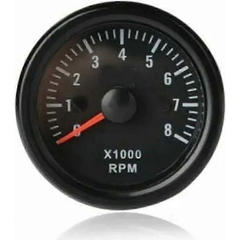 Drehzahlmesser für 2-8-Zylinder-Benzinmotoren, 52 mm, 0-8000 U/min, für Auto, Boot und Yacht, universeller Drehzahlmesser.
