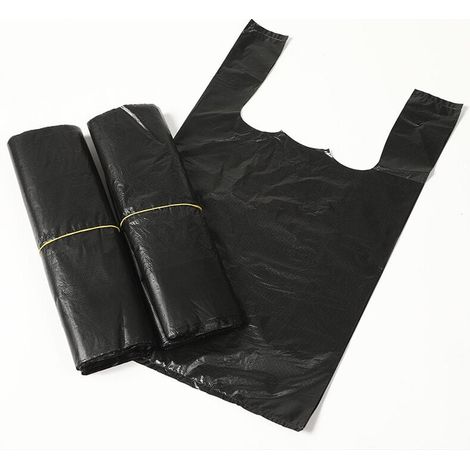 Lot de 300 sacs poubelles hygiéniques noirs pour femmes - Petits sacs poubelle de salle de bain, serviettes hygiéniques, sacs en plastique avec poignées pour la maison et la cuisine - 24 x 37 cm, noir (1/4)