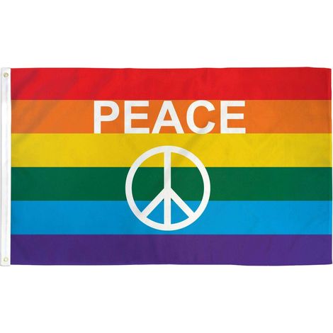 AZ FLAG Bandiera Arcobaleno Simbolo Pace 90x60 cm 2 Occhielli (1/2)