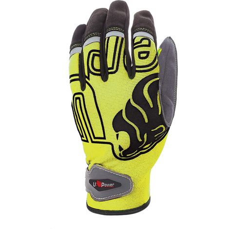 Gants de travail NIKO Jaune Fluo (Lot de 3) - GP204YF - Upower - taille L