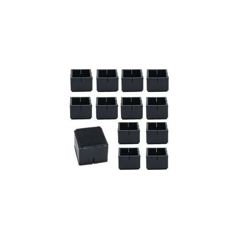 12pz Proteggi Piedi per Sedie Quadrate 42-48mm, Coprigambe in PVC con Feltro per Tavoli e Sedie, Tappi Quadrati Neri per Gambe di Sedie, Tavoli e Divani (1/5)