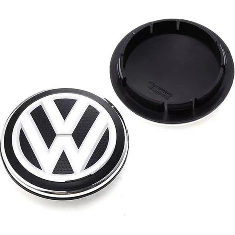 Cache-moyeu de roue 66mm pour Volkswagen Golf, Passat, Polo, Jetta, Bora, Santana – Centre de jante texture grainée, capuchon de moyeu en alliage d’aluminium, kit 4 pièces, accessoire jante voiture –