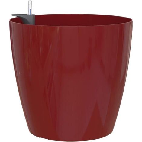 Pot auto-arrosant ARTEVASI San Remo 30 cm rouge foncé plastique UV