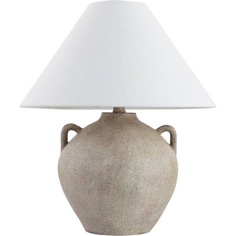 HOME DELUXE Lampada da tavolo grande in aspetto pietra RITA - Bianco