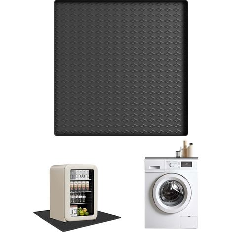 Tapis de réfrigérateur avec bac de récupération des égouttements surélevé, 60 x 60 cm, réutilisable, en silicone, pour lave-linge et mini-réfrigérateur. (1/5)