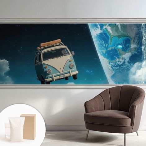 Papier peint intissé classique moderne pour salon et chambre à coucher Décoration rapide avec colle Voyage dans l'espace 250x104 cm (1/5)