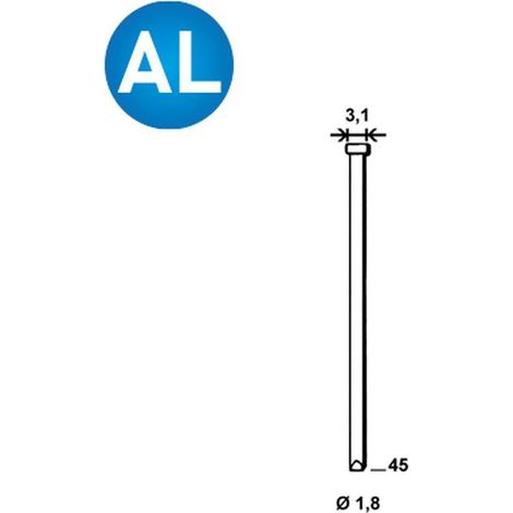 3 780 Finettes Brads en Bande 34° Aluminium - 1.8/3.1x45 mm - D-Work (1/4)