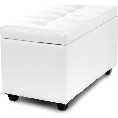 Cassapanca contenitore in ecopelle bianca Hayward White 80
