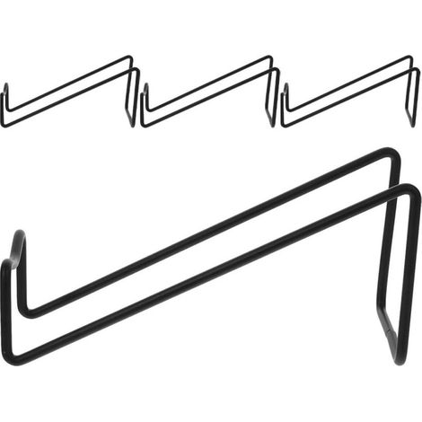 Casier à Bouteilles en Fer Noir 4pcs pour Rangement Polyvalent, Installation Facile, Support Élégant pour Vin et Boissons Pétillantes en Salle à Manger (1/5)