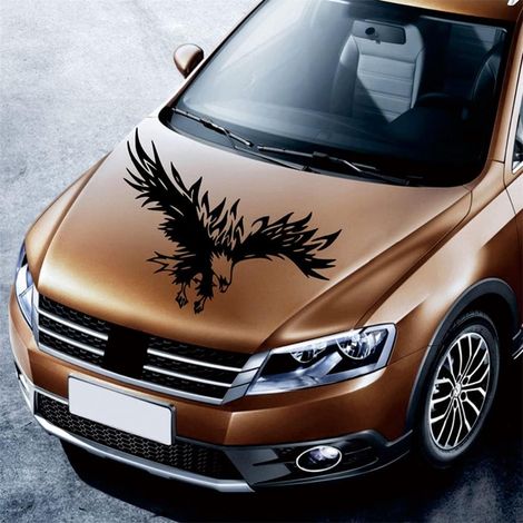 Schwarzer Motorhaubenaufkleber, kreative Persönlichkeit, Adler-Aufkleber, wasserdichter Motorhaubenaufkleber, Auto-Styling, Heimdekorationsaufkleber