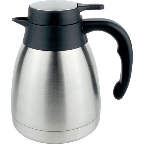 Carafe à café intérieure sous vide, acier inoxydable, finition satinée, couvercle plat en acier inoxydable, 1 litre (1/5)