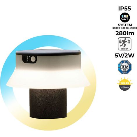 Potelet LED solaire "FELICE 200" 18cm avec capteur PIR - 3 modes (1/5)