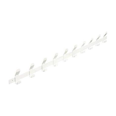 Patères sur lisse 10 têtes en acier laqué blanc longueur 1500 mm - DEVISMES