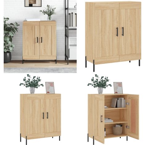 Sideboard Sonoma-Eiche 69,5x34x90 cm Holzwerkstoff - Holzschrank - Wohnzimmermöbel (1/5)