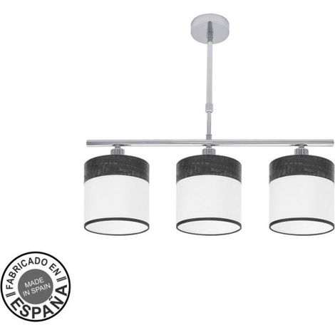 Cloe Lampada 3xe14 Cromo/legno bianco-nero Regx55x14 cm