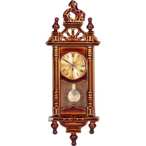 Horloge Miniature Vintage 1:12 pour Maison de Poupée en Bois Alliage Élégant Décoration