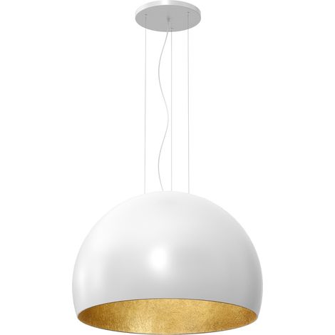 Lampada a sospensione Luminex Compo bianco-oro Ø80 E27