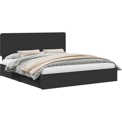 Maison Exclusive - Letto con Contenitore Nero 200 x 200 cm Legno multistrato