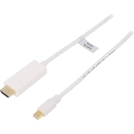 Cable mini DisplayPort 1.2 prise male HDMI prise male 3D 4K 1m - Blanc