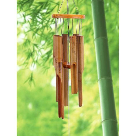 Carillons éoliens d'extérieur en bois, carillons éoliens en bambou au son profond et naturel exceptionnel. (1/5)