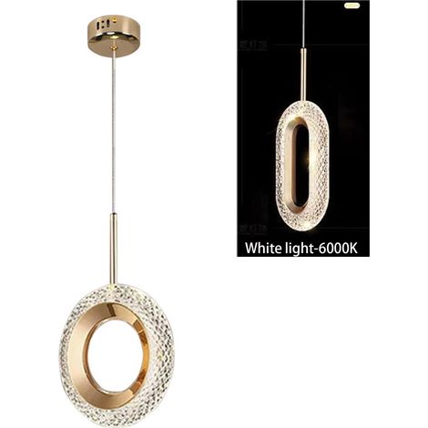 Suspension LED ronde dorée pour cuisine, décoration d'intérieur, îlot de cuisine, restaurant, pour chambre à coucher, lumière blanche 6000 K (1/5)