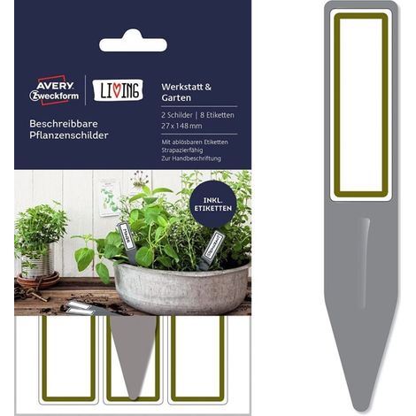 LIVING 2x Beschreibbare Pflanzenschilder Hoch (1/5)