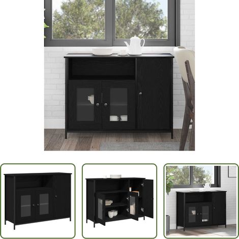 Rangement salon - Buffet Chêne noir 100 x 35 x 75 cm (1/5)
