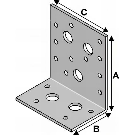 Equerre avec renforts (H x L x l x ép) 90 x 50 x 76 x 3,0 mm - AL-ER09050830 - Alsafix