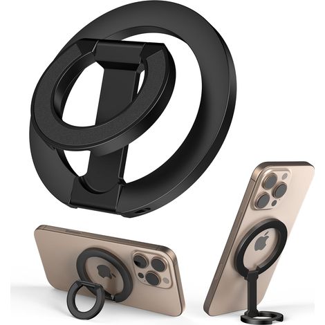 Unterstützung Telefon tragbar verstellbar, Léger und Facile Transporter, Telefon biegsam iPhone, Samsung, Google (Noir) (1/4)