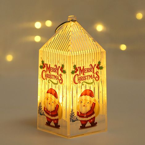1 Lanterne LED Noël, portable sans flamme, motif Père Noël, décoration intérieur extérieur (1/5)