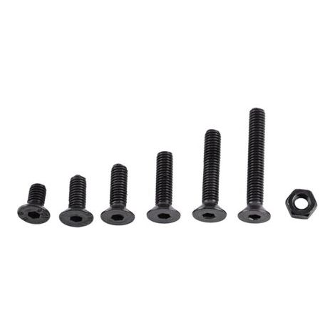 M3 Kit de 250pcs Assortiment Vis Boulon Douille Hexagonale Tête Fraisée Plate/Bombée/Cylindrique Six Pans Creux en Acier d'Alliage avec Ecrous, M3 x 6/8/10/12/16/20mm (C: Tête Plate) (1/5)
